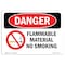 Signmission Safety Sign, OSHA Danger, 7" Height, 10" Width, Aluminum, Flammable Material No Smoking, Landscape OS-DS-A-710-L-1247 - alternate 1